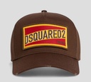 Dsquared2 - GORRA MARRON CON BORDADO AMARILLO Y ROJO