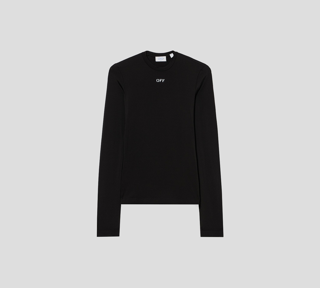 Off White - SUDADERA NEGRA DE CUELLO REDONDO