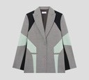 Off White - BLAZER CON BLOQUES DE COLOR GRIS NEGRO Y VERDE