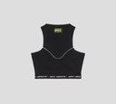 Off White - TOP CORTO NEGRO CON BANDA ELASTICA
