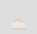 Elie Saab - CARTERA PETIT WAVE DE PIEL CON PARTE SUPERIOR METÁLICA DORADA