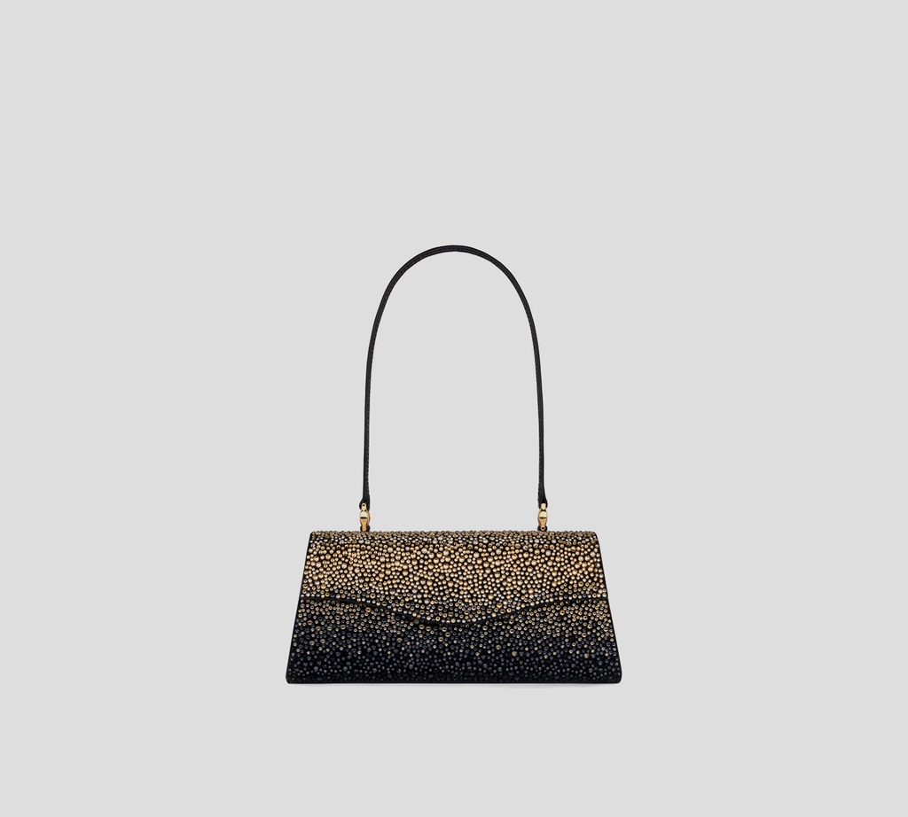 Elie Saab - CARTERA DE PIEL EPAULETTE CON ADORNOS DE CRISTAL COLOR DORADO