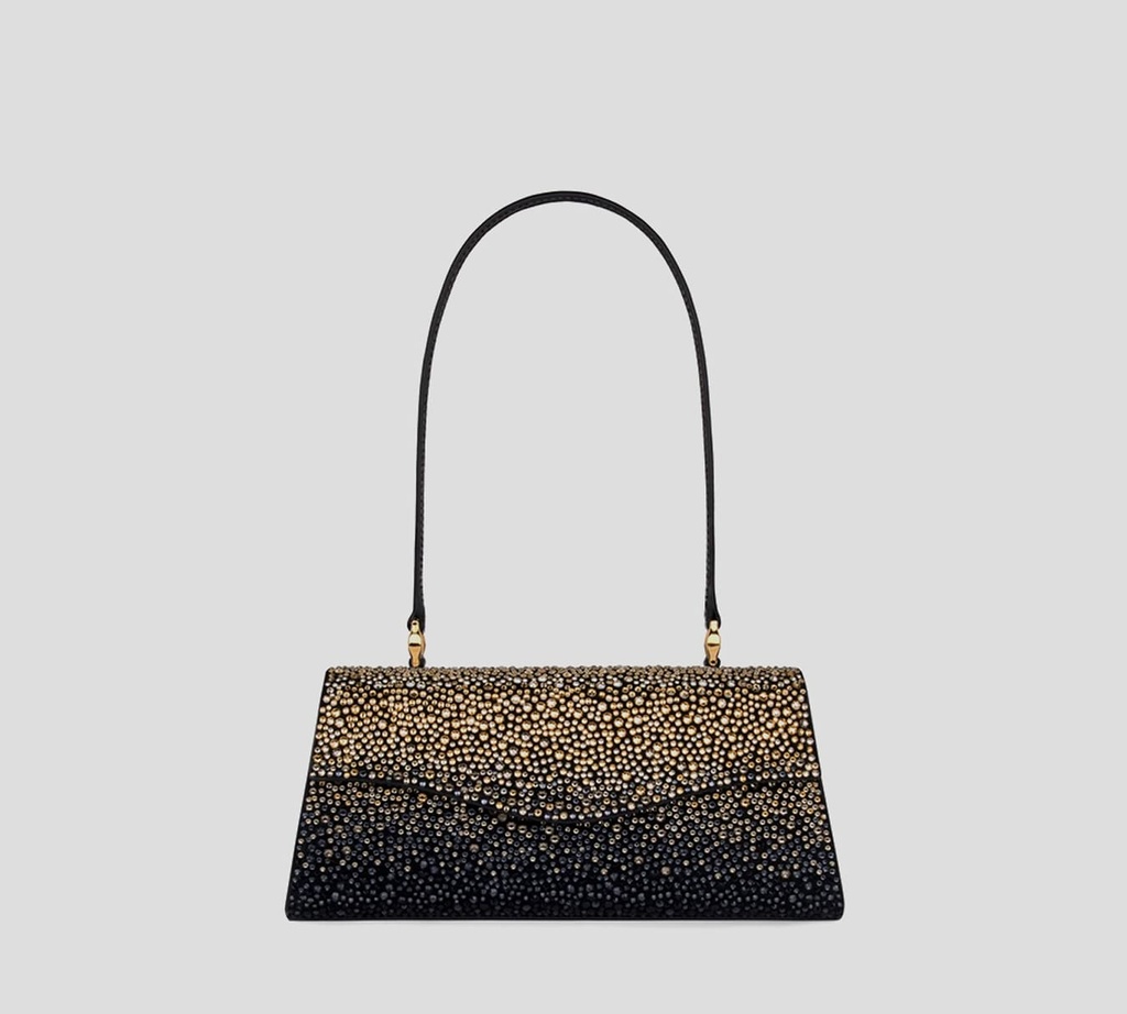 Elie Saab - CARTERA DE PIEL EPAULETTE CON ADORNOS DE CRISTAL COLOR DORADO
