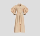 Elie Saab - VESTIDO MIDI DE ALGODÓN MARRON