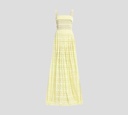 Elie Saab - VESTIDO LARGO DE MACRAMÉ AMARILLO MANTEQUILLA