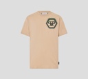 Philipp Plein - FRANELA BEIGE CON SPRAY DEL LOGO