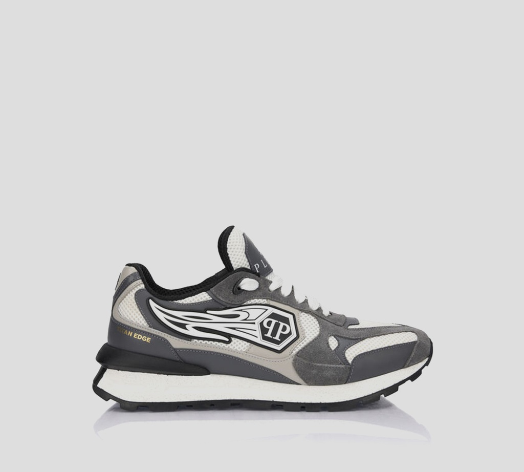 Philipp Plein - SNEAKERS BLANCOS CON GRIS Y TRENZAS BLANCAS