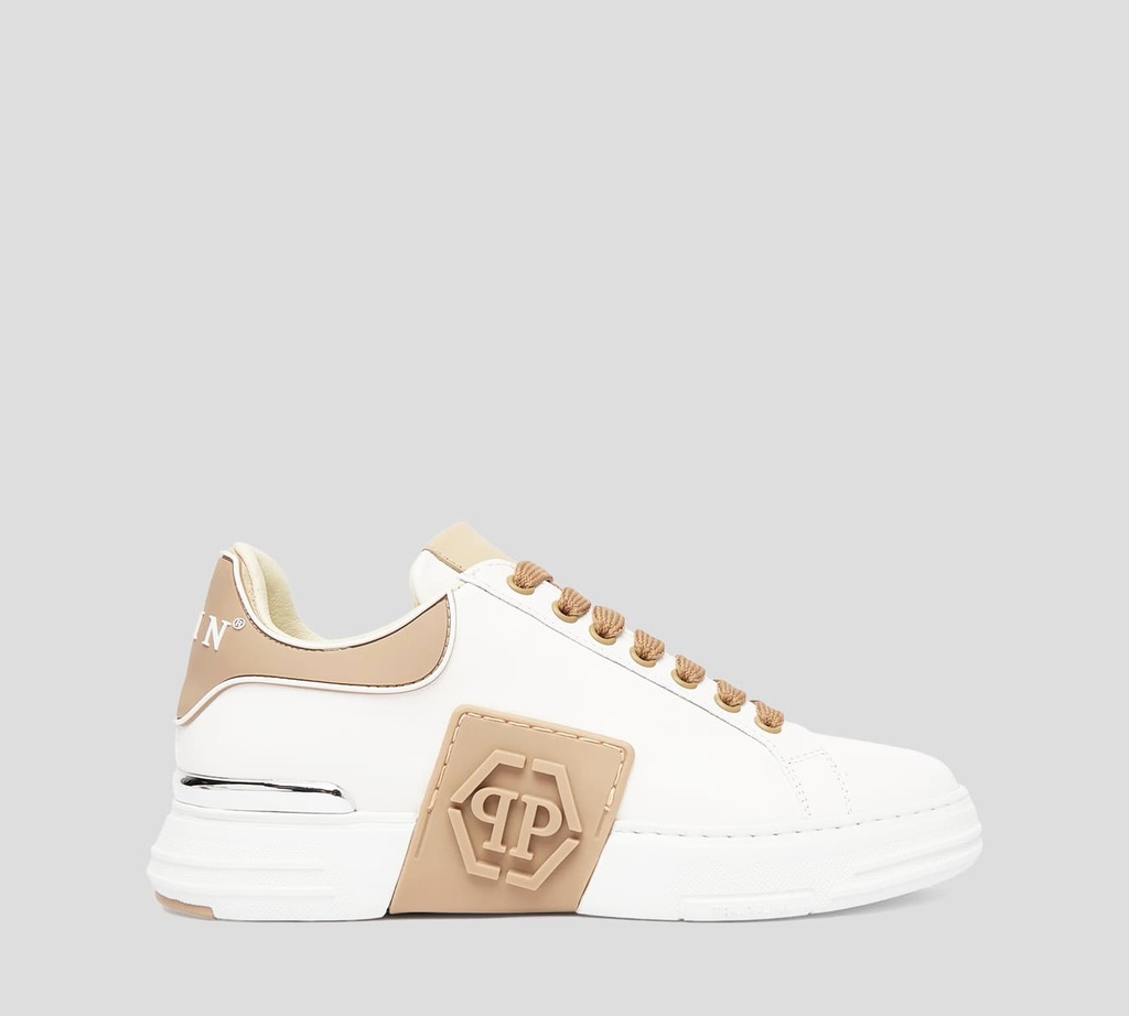 Philipp Plein - SNEAKERS BLANCOS CLÁSICOS EN CUERO CON LOGOTIPADO EN GOMA