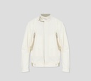 Dsquared2 - CHAQUETA BLANCA CON BOLSILLOS EN BEIGE Y CUELLO ALTO