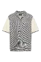 Dsquared2 - CAMISA DE LANA Y LINO BEIGE CON CUADROS EN BLANCO Y NEGRO
