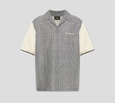 Dsquared2 - CAMISA DE LANA Y LINO BEIGE CON CUADROS EN BLANCO Y NEGRO