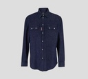 Dsquared2 - CAMISA AZUL OSCURO DE JEAN Y BOTONES BLANCOS