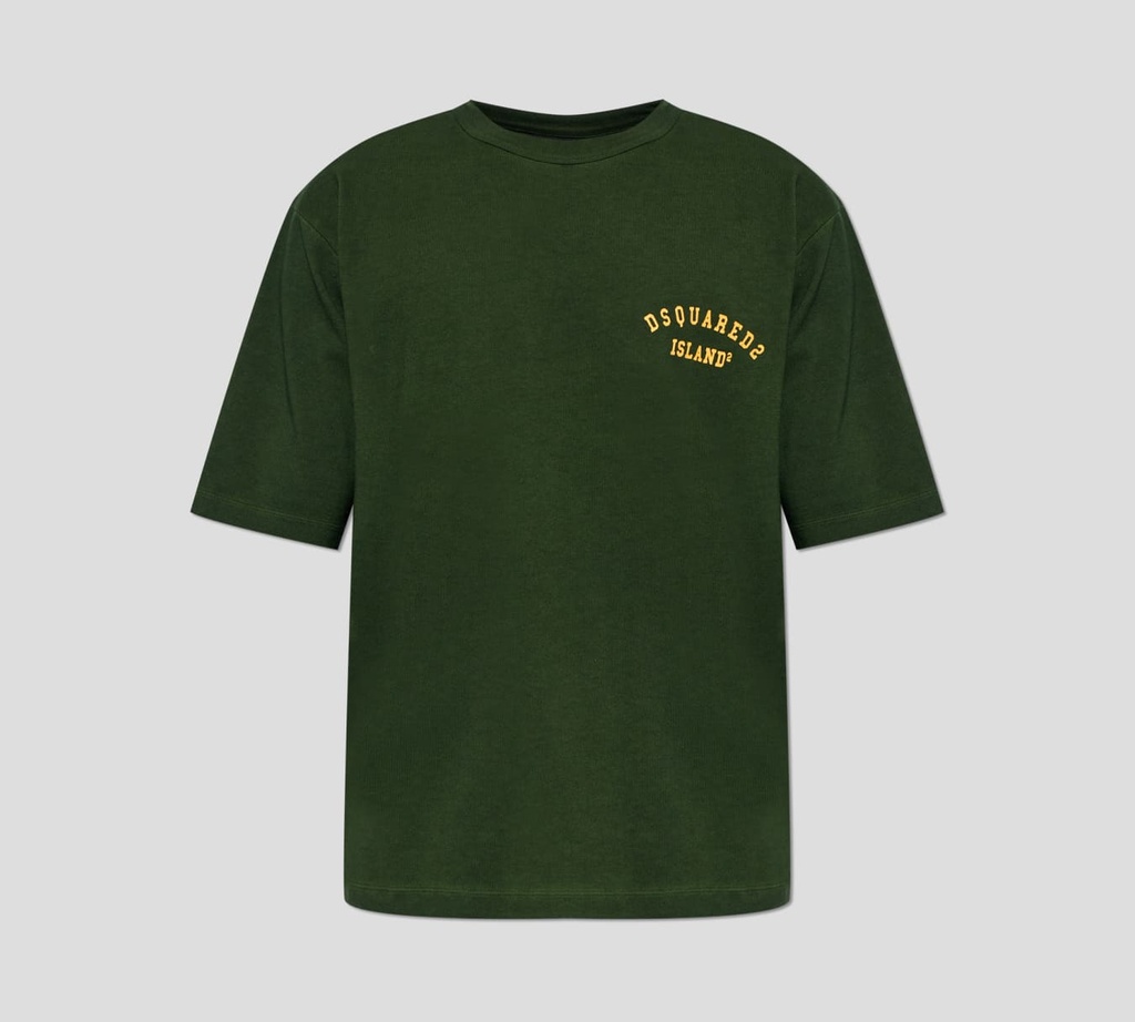 Dsquared2 - FRANELA VERDE OSCURO CUELLO REDONDO ISLAND2