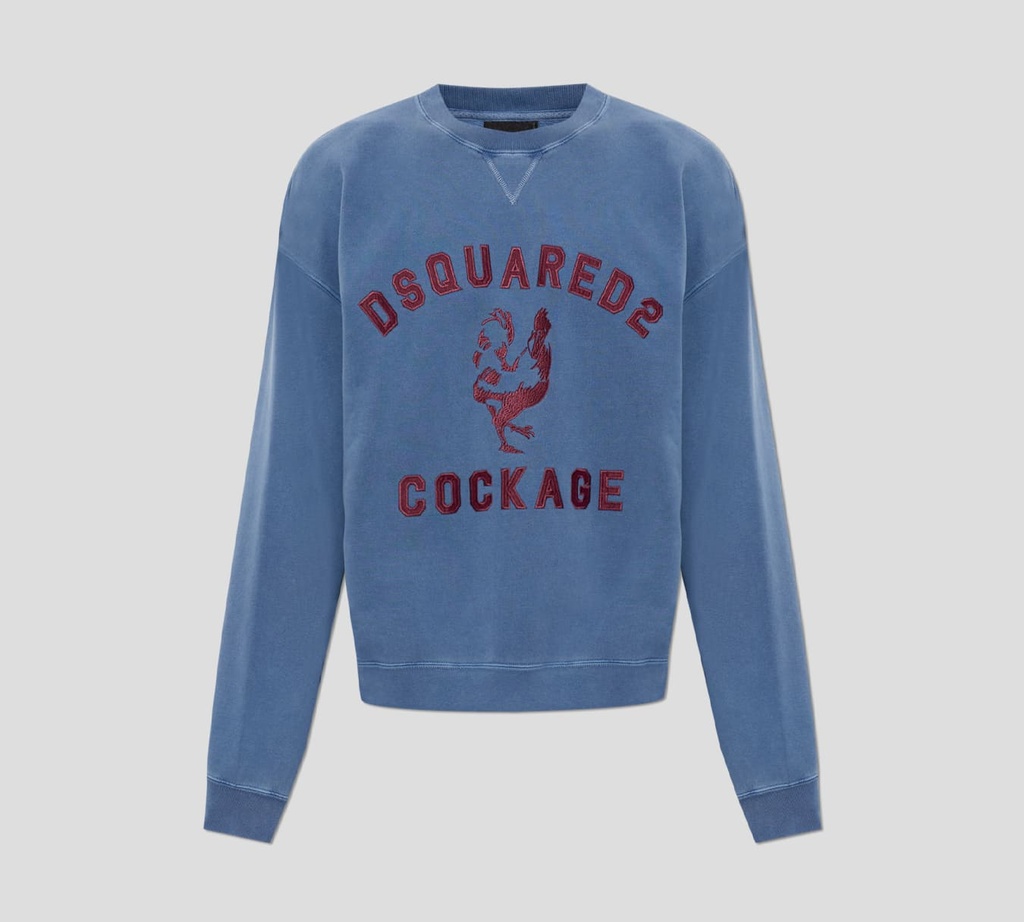 Dsquared2 - SWEATER AZUL CLÁSICO CUELLO REDONDO COCKAGE