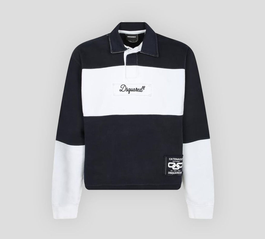 Dsquared2 - POLO RUGBY MANGA LARGA CON LOGO BORDADO