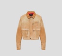 Dsquared2 - CHAQUETA BEIGE DE CUELLO ACANALADO
