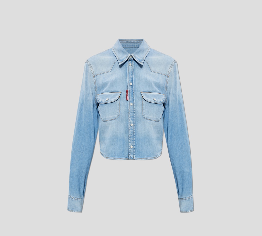 Dsquared2 - CAMISA CORTA DE JEANS CLARO
