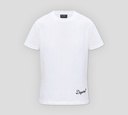 Dsquared2 - FRANELA BLANCA CUELLO REDONDO CON LOGO PEQUEÑO BORDADO