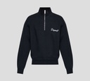 Dsquared2 - SWEATER NEGRO DE CUELLO ALTO Y CIERRE FRONTAL CON LOGO BORDADO