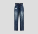 Dsquared2 - JEANS DENIM AZUL CON MANCHAS DE PINTURA Y COSTURA EN CURVA