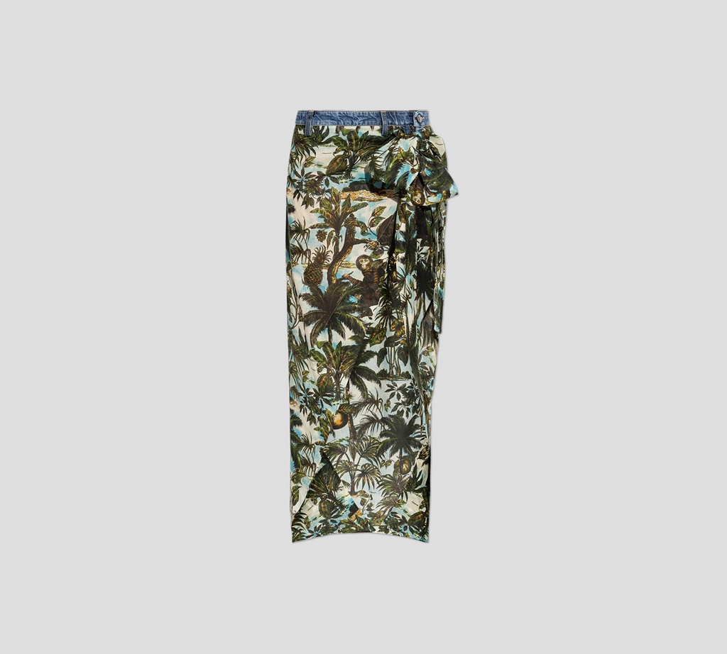Dsquared2 - FALDA DE JEANS CON DISEÑO TROPICAL