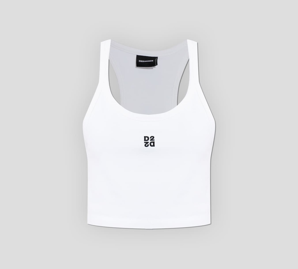 Dsquared2 - TOP BLANCO CON ISOTIPO BORDADO