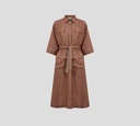 Herno - VESTIDO MARRON DE LINO