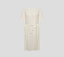 Herno - VESTIDO BLANCO CREMA CON CORDON AJUSTABLE EN CINTURA