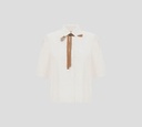 Herno - CAMISA BLANCA MANGA CORTA CON CINTA EN CUELLO