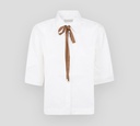 Herno - CAMISA BLANCA MANGA CORTA CON CINTA EN CUELLO