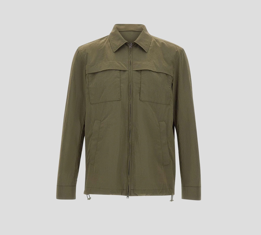 Herno - CHAQUETA VERDE CORTA VIENTOS AJUSTABLE EN CINTURA