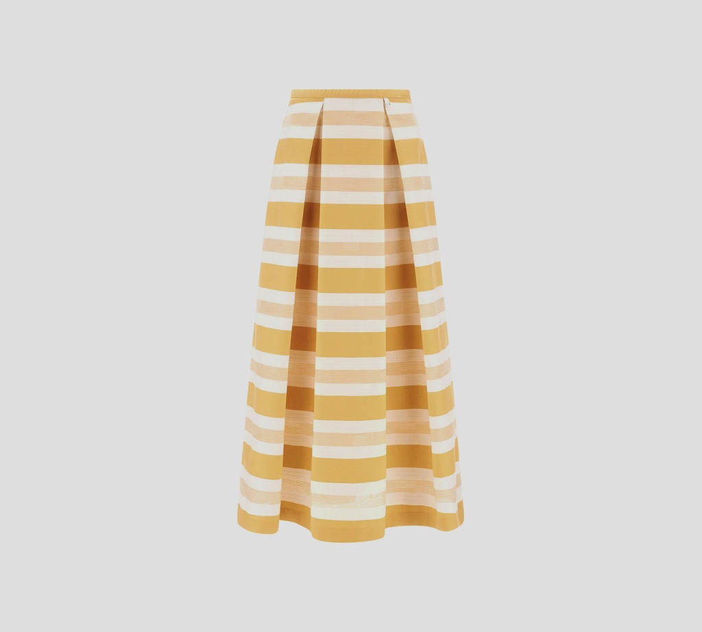 Herno - FALDA DE LINEAS AMARILLA CON BLANCO