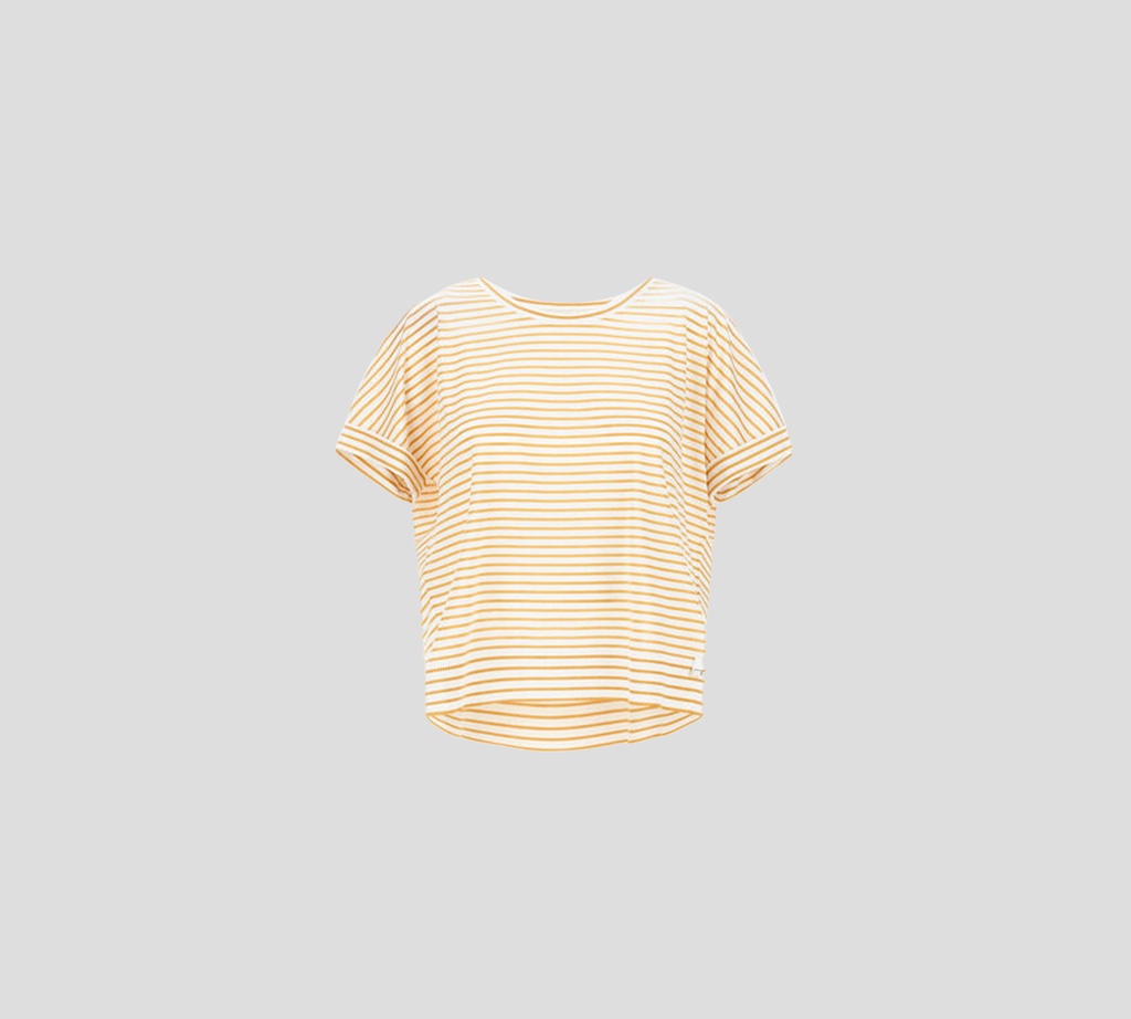 Herno - FRANELA BLANCA CON RAYAS MOSTAZA