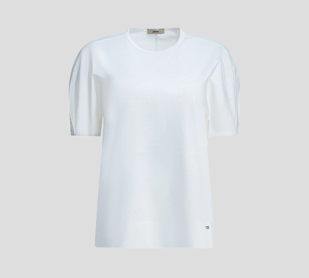 Herno - FRANELA BLANCA CON MANGAS AJUSTADAS