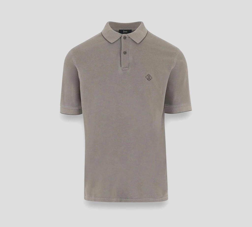 Herno - POLO EN PUNTO PIQUÉ GRIS