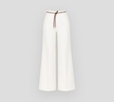 Herno - PANTALÓN BLANCO CREMA STRESS Y CORDÓN MARRON
