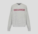Dsquared2 - SWEATER GRIS CLÁSICO CUELLO REDONDO CON LOGO BORDADO
