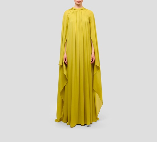 [15804-2132] Elie Saab - VESTIDO DE GALA ESTILO KAFTAN DE SEDA CON PLISADO