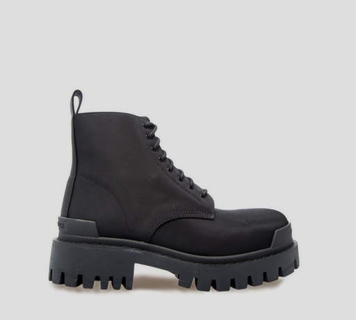 Balenciaga - BOTAS DE COMBATE EN LONA CON SUELA GRUESA Y PUNTA DE HIERRO