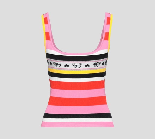 Chiara Ferragni - TOP MAXILOGO DE TIRAS CON FRANJAS HORIZONTALES MULTICOLOR