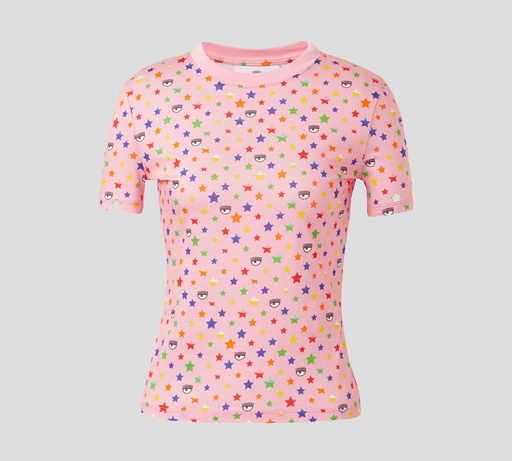 Chiara Ferragni - FRANELA CUELLO REDONDO CON MANGA CORTA Y ESTAMPADO DE ESTRELLAS Y OJO