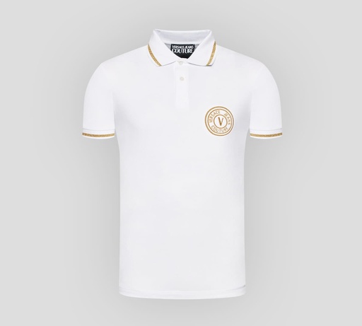 Versace Jeans Couture - POLO CON LOGO BORDADO SOBRE EL PECHO Y DETALLES DORADOS