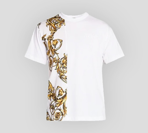 [72GAH6R9-JS049-G03] Versace Jeans Couture - FRANELA CON ESTAMPADO GARLAND SOBRE LA ESPALDA Y LOGO BORDADO