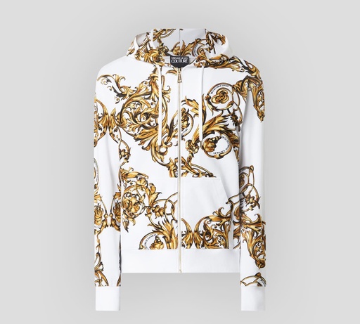Versace Jeans Couture - SWEATER HOODIE CON ESTAMPADO GARLAND MÁS CIERRE Y BOLSILLO FRONTAL