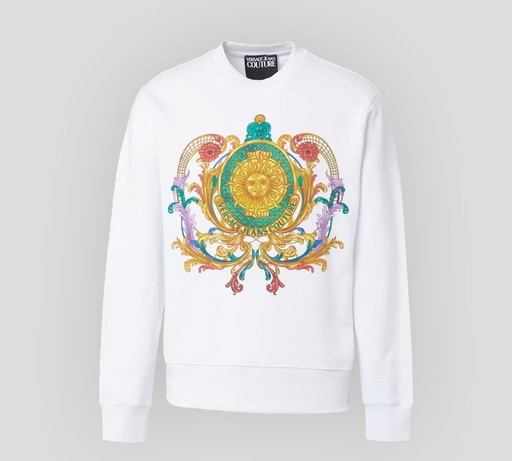 Versace Jeans Couture - SWEATER CUELLO REDONDO CON ESTAMPADO DE SOL Y FLORES