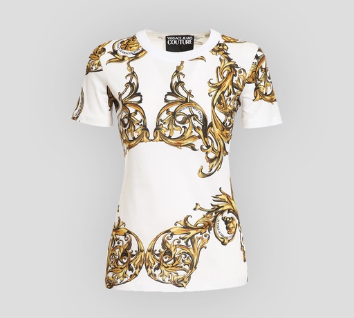 Versace Jeans Couture - FRANELA MANGA CORTA BLANCA CON ESTAMPADO GARLAND