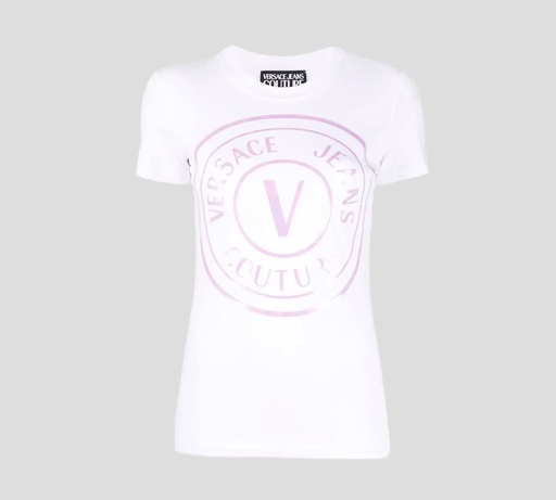 Versace Jeans Couture - FRANELA CUELLO REDONDO CON LOGO  FRONTAL TORNASOLADO