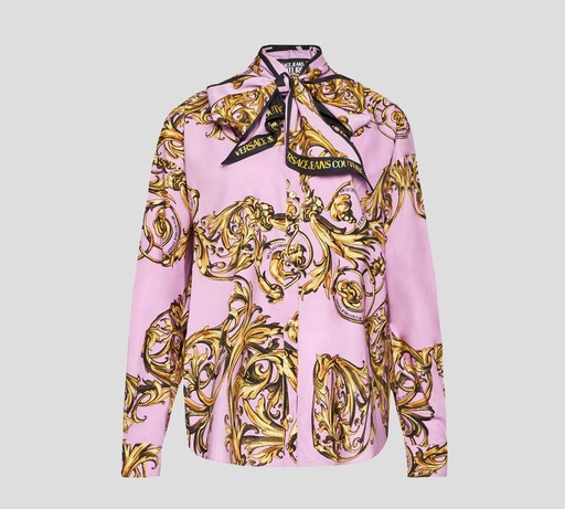 versace Jeans Couture - CAMISA MANGA LARGA CON BUFANDA FINA Y ESTAMPADO GARLAND