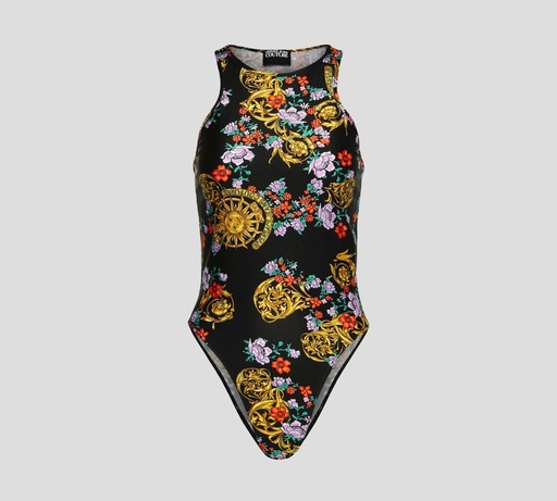 Versace Jeans Couture - BODY SIN MANGAS EN TELA DE LYCRA CON ESTAMPADO GARLAND FLOREADO