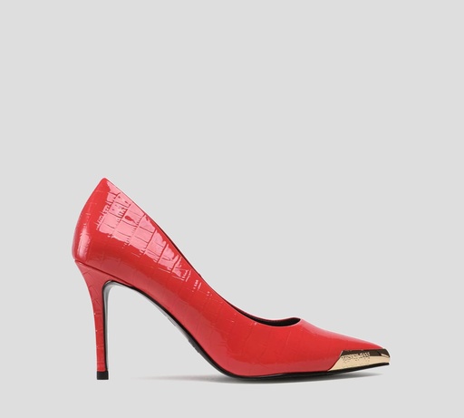 Versace Jeans Couture - STILLETO PATENTE CON IMITACIÓN DE PIEL Y PUNTA METÁLICA